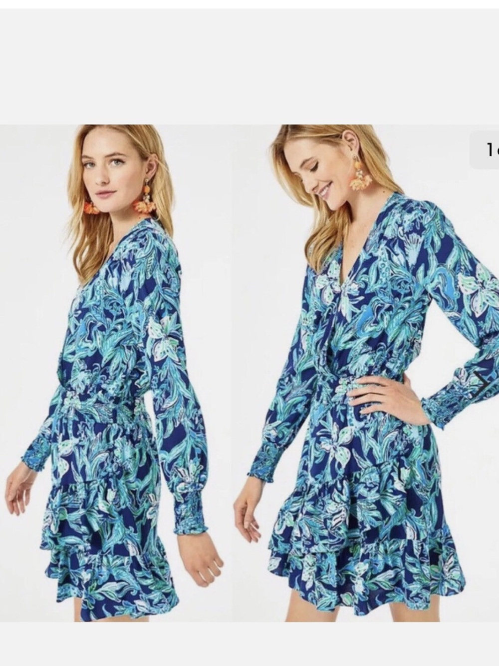 Lilly Pulitzer Cristiana Stretch Dress High Navy Take it or Leaf it